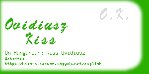 ovidiusz kiss business card